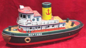 Old Tinplate Japanese Toy Boat For Sale