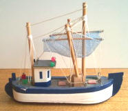 Vintage Wooden Toy Fishing Trawler For Sale